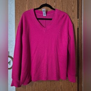 RBX Bright Pink V-Neck Top Large